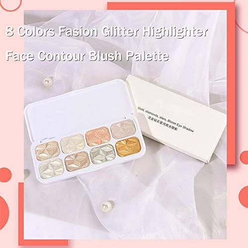 8 Colors Highlighter Makeup Palette For Face Highlighters & Luminizers Iluminadores De Maquillaje Profesional Gold Cheek Diamond Shimmer Stick #TOP5