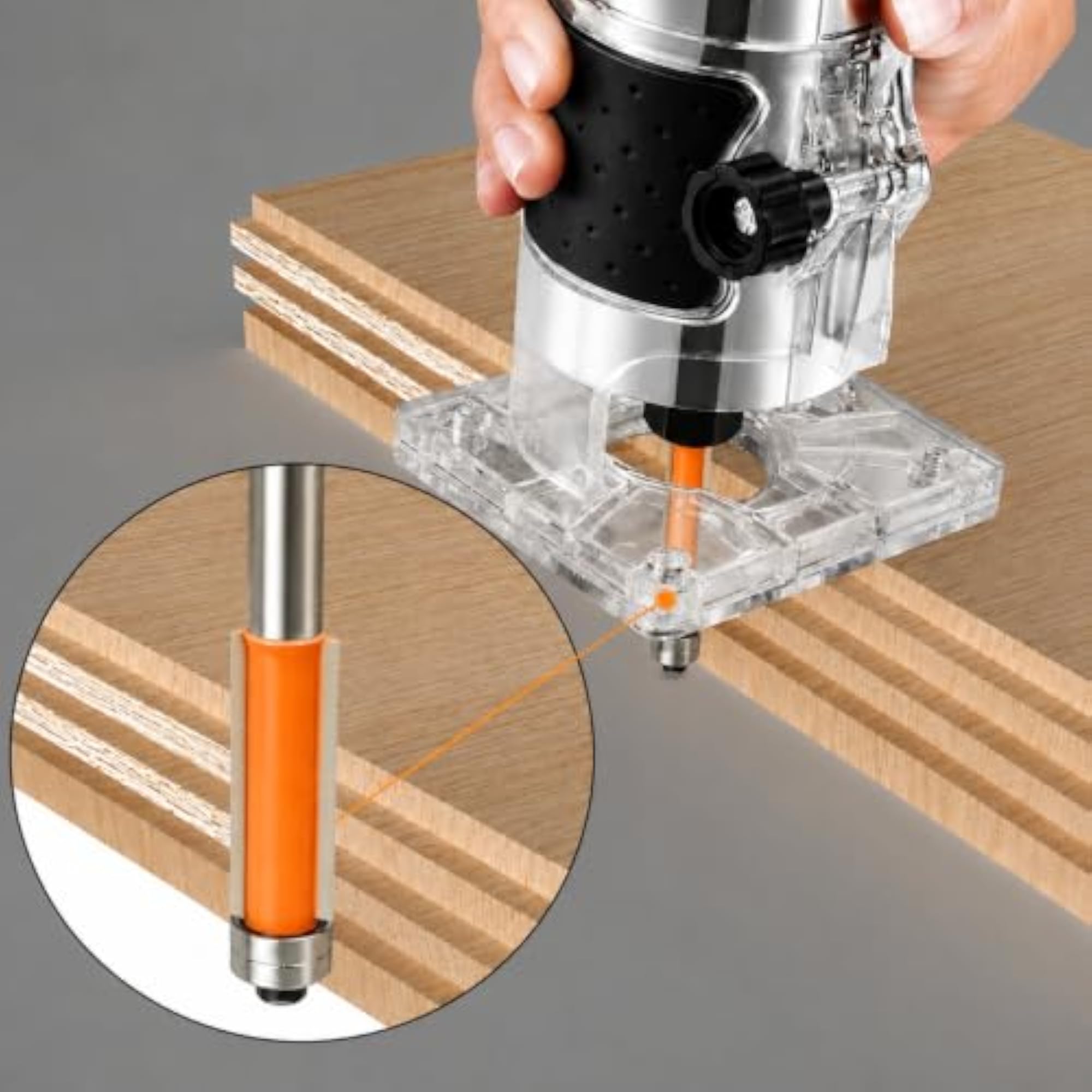 Flush Trim Router Bit 6.35mm x 20mm with Top Bearing