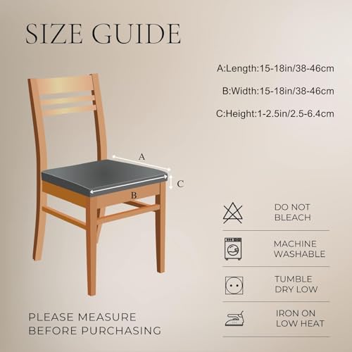 Image of SearchI Waterproof PU Seat Covers for Dining Chairs, 6 Pack Stretch Faux Leather Chairs Covers, Kitchen Chair Cover Protectors (Brown)