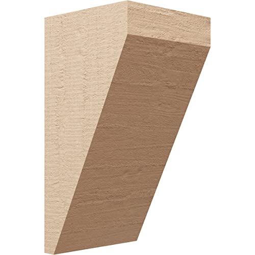 12"W x 12"D x 24"H Wide Concord Rough Cedar Woodgrain TimberThane Corbel, Primed Tan
