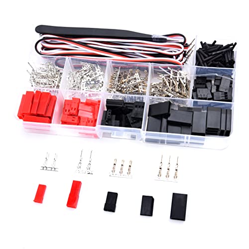 Servo Plug Male Female Connector Crimp Pin Cable Kit Compatible Jst Syp Futaba Servos #TOP5