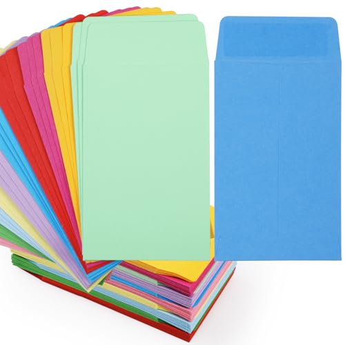 100PCS Coin Envelopes Kraft, GeeRic 2.25 x 3.5 Self-Adhesive Seed Envelopes Small Coin Mailing Envelopes Small Items Storage Packets Envelopes for Stamps Jewelry Wedding Gift Mini Seed Bags Office