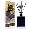 Urban naturals smoked vanilla reed diffuser set with vanilla bean sandalwood leather5 ounce sleek black rectangular refillable glass bottlemade in the usa  urban country home decor