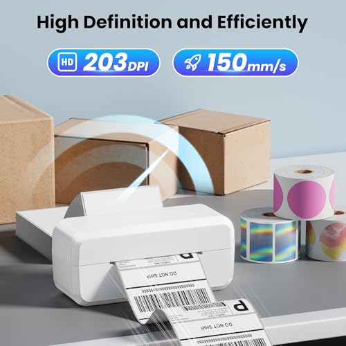 undefined Bluetooth Thermal Label Printer, Shipping Label Printer for 4x6 Shipping Packages & Small Business, Compatible with IOS, Android, Windows and Mac, Widely Used for Ebay, Amazon, Shopify, USPS (White) の商品画像 3