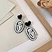 MIGUO STORE Unique Acrylic Geometric Black White Contrast Flower Love Stud Earrings Punk Exaggerated Personality flower Drop Dangle Earrings For Women (White Flower Stud Earrings)