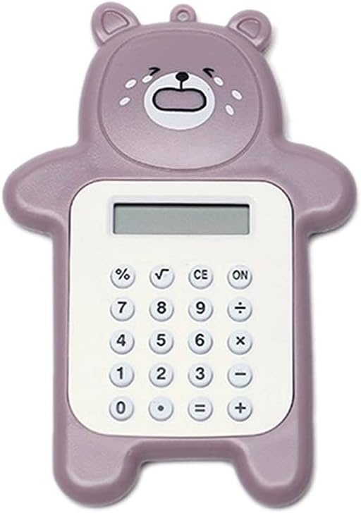 Portable Calculator Pocket Size 8 Digits Display Cartoon Mini Thin Button Cute Calculator School Supplies (3-Pack) (Argento)