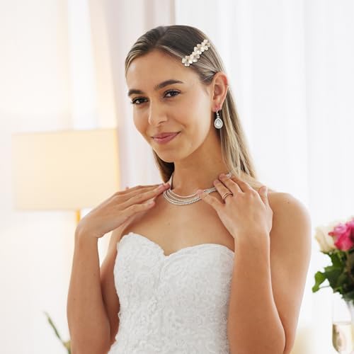 Barretes para cabello con pedrería estilo francés Champagne miniatura 3