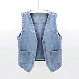 ALL-MATCH: Das Frühling Sommer-Weste College Style Entworfen mit schmaler Passform, um Ihrer Figur zu schmeicheln, einfach zu kombinieren mit Basic-Shirt, Sommer-Tanktops, Pullover, Hoodies, Blusenhemd, Jeans, Hosen, Shorts, Röcken und allen Kleidungsstücken, die Sie mögen, zeigen Sie Ihre attraktive Kurve.Das Damen Jeansweste Ärmellos kann auch als Paar College-Jackenweste getragen werden, die Statement-Streetwear macht Sie charmant und trendy.