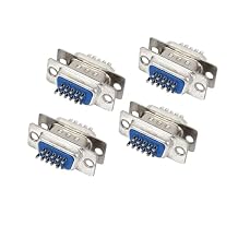 DB15 15-Pin 3-Row Male to Female Connector VGA Cable Adapter 4sets Automotive Parts