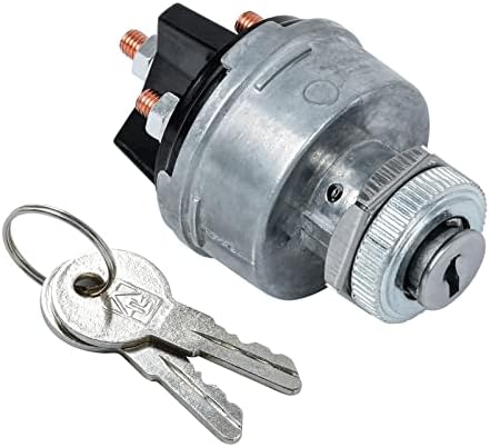 Ignition Key Switch, Huazu 4-Position Universal Starter Switch Fit for Car, Forklift, Truck, Tractor, Trailer, Caterpillar, Agricultural, Plant Applications, Acc/Off/IGN/(Start)