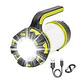 【6 modos de iluminación】Nuestra linterna recargable dispone de 6 modos diferentes: linterna frontal brillante y baja y luz de flash roja (SOS). La linterna superligera de 360° satisface tus diferentes necesidades de iluminación en cualquier situación de emergencia