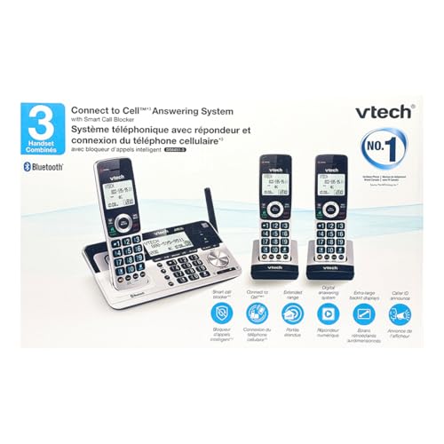 V-Tech Connect to Cell Answering System with Smart Blocker (DS6451-3), 3 Handset