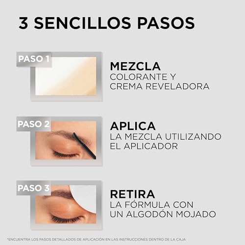 L'oréAl Paris Tinta Per Sopracciglia Semi-Permanente, Dura Fino A 5 Settimane, Risultati Visibili In 5 Minuti, Fino A 10 Usi, Senza Ammoniaca, Colore Sopracciglia, Tonalità: 3.0 Dark Brunette - 6