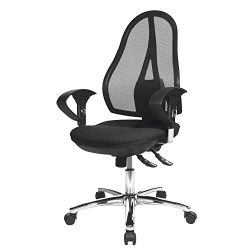 Topstar Bürostuhl Open Point SY Deluxe, schwarz / chrom, mit Armlehnen, bis 110kg 4014296074542 Topstar