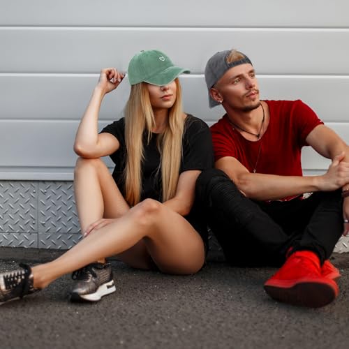 2 Stück Baseballkappe für Herren Damen, Verstellbar Baseball Cap mit Herz, Baumwolle Pferdeschwanz Kappe Vintage Unisex Basecap Sonnenhut Sportkappe für Outdoor Sport Leisure Reisen (Grau Dunkelgrün)