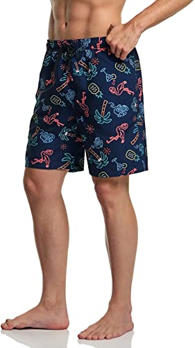 Tsla Men's Swim Trunks, Quick Dry Beach Swimming Board Shorts, Bathing Suits With Inner Mesh Lining And Pockets, Print 7'' Board Shorts Cocktail Party, Medium #TOP3