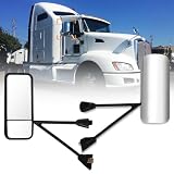 Sterlix Door Mirror for Kenworth T660 T600 T370 2008-2015 Replacement Driver Side Left Mirrors for Kenworth T660 Heated Adjustable Mirror for T660 T600 T370 Semi Truck Accessories Chrome