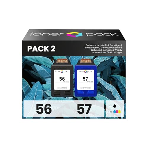 TONER PACK 56XL 57XL Cartuchos de Tinta Remanufacturados para HP DeskJet 450 450ci 5150 5550 5650 9680gp OfficeJet 6105 4110 4212 4215 Photosmart 7350 7660 7760 PSC 1210 1215 1315 2110 1350