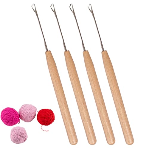 Herramienta de ganchillo a presión – Gancho metálico para reparaciones, 4 piezas de ganchillo y agujas de coser – Para mujeres mamá tejido Rammendo joyas artesanía