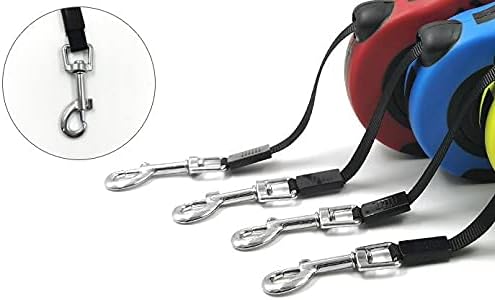Sidewinder 360° Tangle-Free Retractable Dog Lead With Anti-Slip Handle - Easy One Button Lock & Release Leads - Extendable to 5M 16FT Adjustable Long Leash - Nylon Ribbon Strong Strap Tape Blue