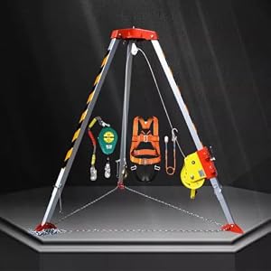 Aluminum Confined Space Tripod Kit Robust Fire Channel Rescue Tripod System Safety Shaft Support Stand Lifting Equipment for