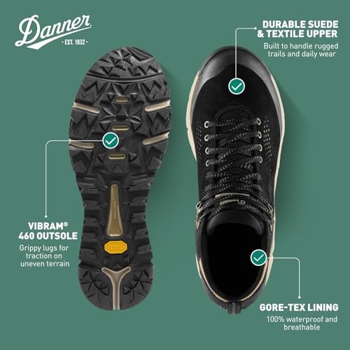 Image of Danner Trail 2650 Gore-Tex Mid 4 inch Waterproof Hiking Shoes for Men - Suede and Textile Upper with Comfort Footbed, EXO Heel System & Traction Outsole