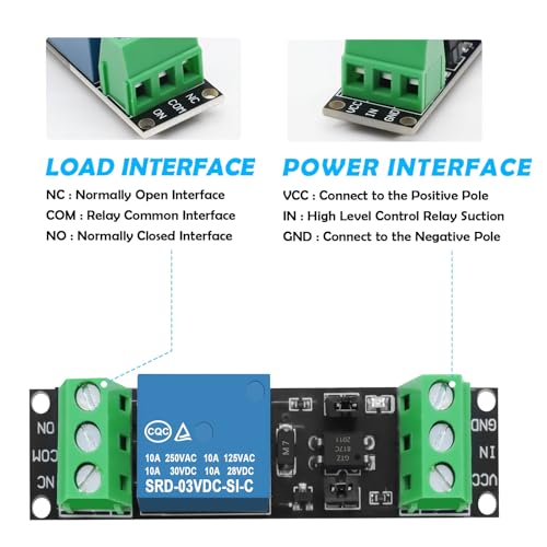 3V 1-Kanal Relais Optokoppler Modul,Opto-Isolation-High-Level-Trigger für Arduino Relais 3V Modul für IOT ESP-Entwicklungsboard