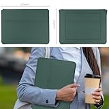 HoYiXi 14 Inch Laptop Sleeve Case PU Leather Case Compatible with New MacBook Pro 14 2021/HUAWEI MateBook 14 2021/HP Chromebook 14'' /Dell Latitude 14/13.5'' Surface Laptop 3, Sleeve Pouch Dark Green - Image 6