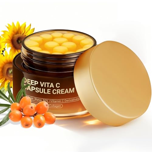 Green Luxe Deep Vitamin C Capsule Face Cream - Vita C Moisturizer Gel with with Collagen & Niacinamide - Anti Wrinkles, Firming, Repairing, Hydrating Skin Care 68g