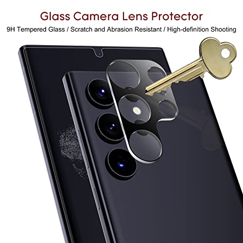 Esanik Privacy Screen Protector for Samsung Galaxy S22 Ultra 6.8 Inch Screen Protector [2 Pieces], 2 x PET Privacy Film [Non-Glass] + 2 x Camera Tempered Glass Screen Protectors, Anti-Spy Privacy Film - Thumbnail 6