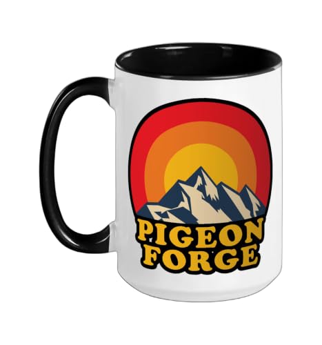 Pigeon Forge Ceramic Mug, Black/White, 15oz