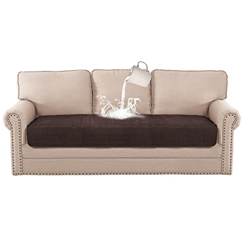 100% Waterproof Dog Bed Cover Velvet Suede Sofa Seat Cushion Covers Sectional Couch Protector Pad For Pets Anti-Slip Furniture Protrctor Machine Washable, 30" X 72", Brown #TOP7