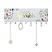 SANY DAYO HOME Never Let Along Dull Your Sparkle Wall Mount Necklace Holder Organizer with 9 Jewelry Hooks for Ring, Hair Bow, Headband, Purse - Wall Decor for Girls Room