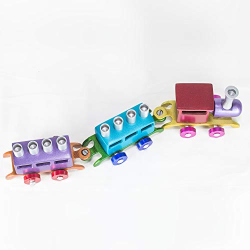 :Yair Emanuel Anodized Aluminium Metal Train Chanukkah Menorah (Multicolor) Hannuka (Hmy-1) #TOP2