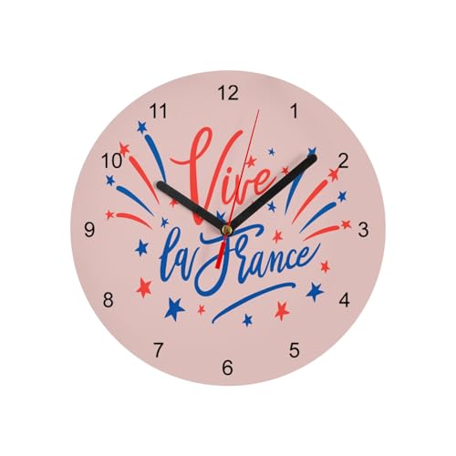 Horloge murale en verre bleu blanc rouge Paris feu d'artifice