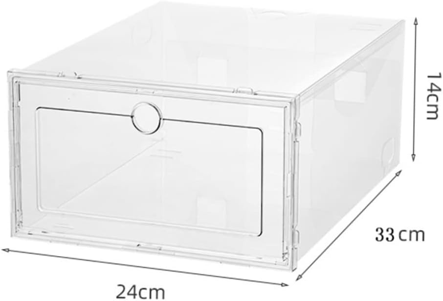 6pcs Plastic Shoe Boxes Lids Closet Organizer Sneaker Storage Easy to Assemble No Burrs for Safe Handling