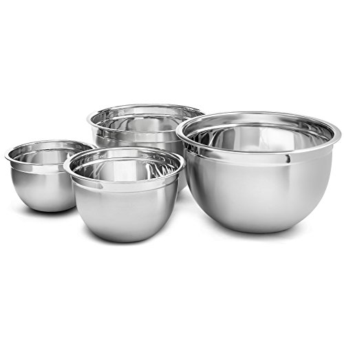 Comparison: Best Salad Master Stainless Steel Cookware 11 YBM HOME Deep Professional Stainless Steel Mixing Bowls (Set of 4) for Baking, Cooking, and Prepping, Stackable Nesting Bowls for Space Saving Storage, 1170-71-72-73SET