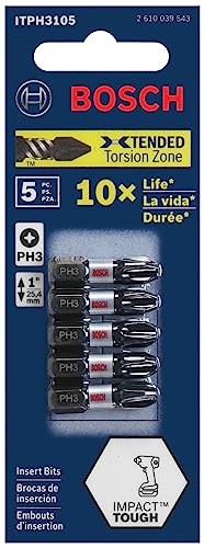 Image of BOSCH ITPH3105 5-Pack 1 In. Phillips #3 Impact Tough Screwdriving Insert Bits
