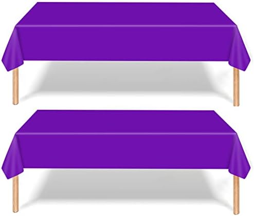 2Pcs Dark Purple Party Tablecloth Decorations for Birthday,Disposable Party Table Cloth Party Table Covers,Dining Tablecover for Indoor or Outdoor Kid Wedding Birthday Picnic Party Decorations