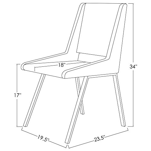 Zuri Modern Fiore Dining Chair In Dark Grey Leatherette And Chrome #TOP1