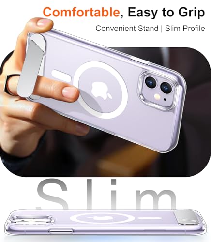 Image of Magnetic Compatible with iPhone 11 Phone Case, [Built-in Invisible Kickstand][Compatible with MagSafe] [Military Grade Shockproof] Slim Thin Phone Case for iPhone 11 6.1 inch