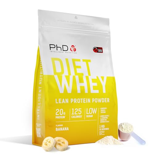 PhD Nutrition Diet Whey Lean Protein Powder | Banana Whey Protein Powder | 1kg Bag [ Packaging May Vary ]