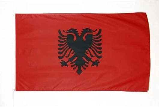 AZ FLAG - Albania Flag - 3x5 Ft - Light Polyester Albanian Banner with Two Brass Eyelets - Fade Resistant - Vivid Colors - 3' x 5' Feet - 150x90 Cm