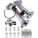 compresseur climatiseur 24000 btu 【COMPLETE HORN KIT INCLUDED】This train horn for truck comes with an electric air compressor, metal trumpets, mounting bracket, tubing, and hardware, allowing quick installation without purchasing extra accessories