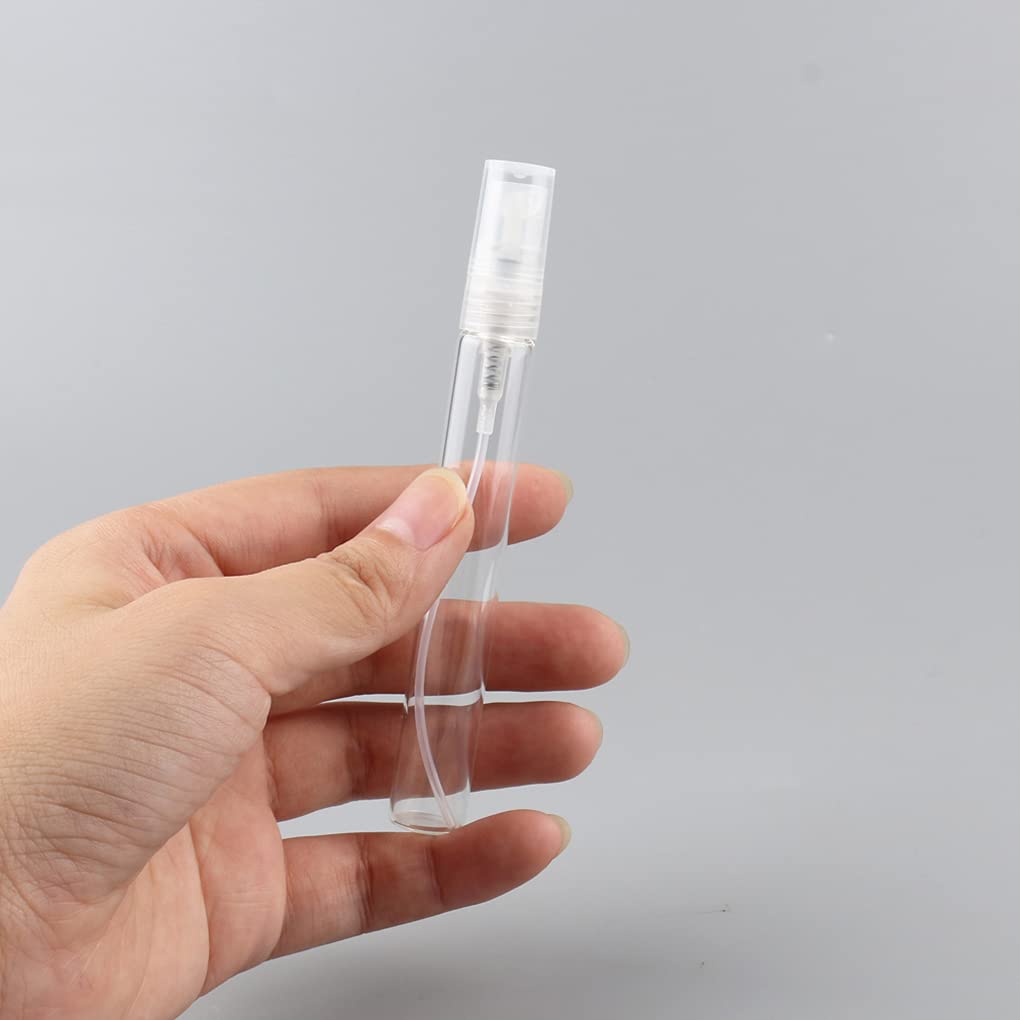 50 Pièces 10 ml Mini Poche Flacon Vaporisateur Portable Verre Transparent Bouteille Vide avec Pompe pour l'eau Goûter Cosmétique Parfum Rechargeable Voyage