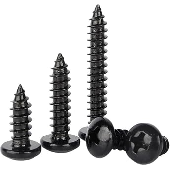Round Head Wood Screws - Stainless Steel 304 Black Zinc Plated Self-Tapping Phillips Pan Head Self-Drilling Screws M3.5 x 6 mm 50 Pieces Schwarzes Zink Plattiert Pan Kopf Selbstbohrende Schrauben M3.5 x 6mm 50 Pcs
