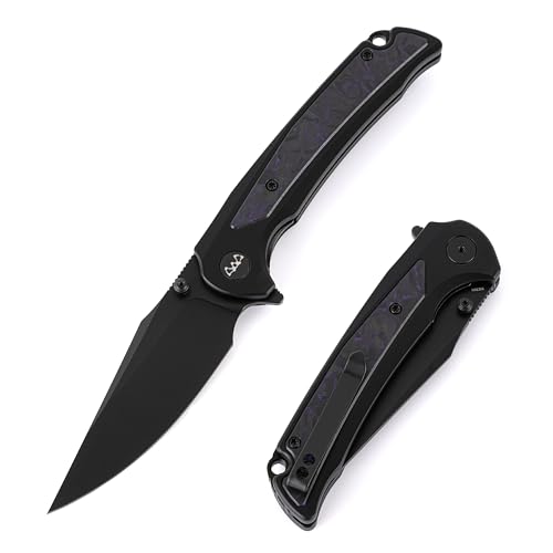 WIXCO EDC Pocket Knife, 3.6" 14C28N Aluminium With Steel Inlay