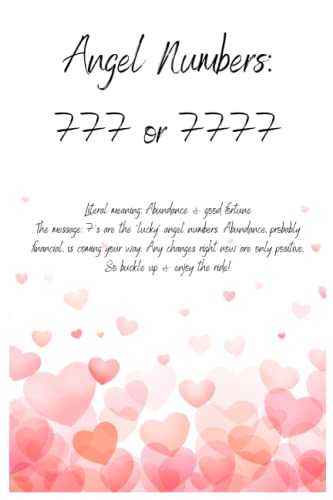 Beautiful Angel Angelic Notebook Journal Diary Scrapbook Angel Numbers Meaning 777 Or 7777: A5 Lined Gift Idea Study Stationary Present Women Teens Kids Children