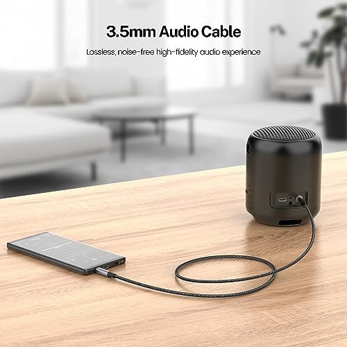 MOSWAG 10FT/3Meters 3.5mm Audio Aux Jack Cable 3 Pole to 3.5mm Aux Cable Male to Male Aux Cord Nylon Braided Stereo Jack Cord for Phones,Headphones,Speakers,Tablets,PCs,Music Players and More