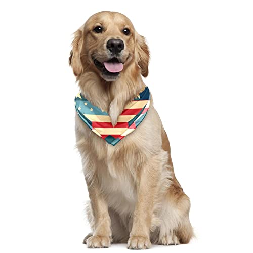 Creative American Flag Stars Navy Dog Bandanas Adjustable Fit Offered Accessories Decoration For Small Dogs Cats Pets 2 Pack #TOP5